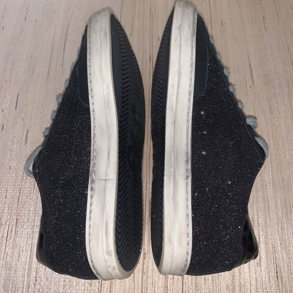 P448 John Glitter Black/Gold Low Top Sneakers Women’s US 7.5 Preppy Casual EU 38 - Picture 15 of 16